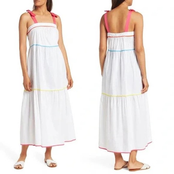 C. Wonder Dresses & Skirts - C. Wonder Tiered Bow Strap Square Neck Boho Maxi Sun Dress White size XXL NEW
